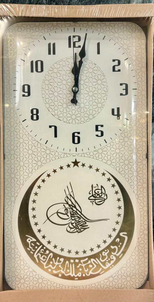 CALLIGRAPHIC WALL CLOCK ISLAMIC DECOR| SIZE 25X50CM( approx)