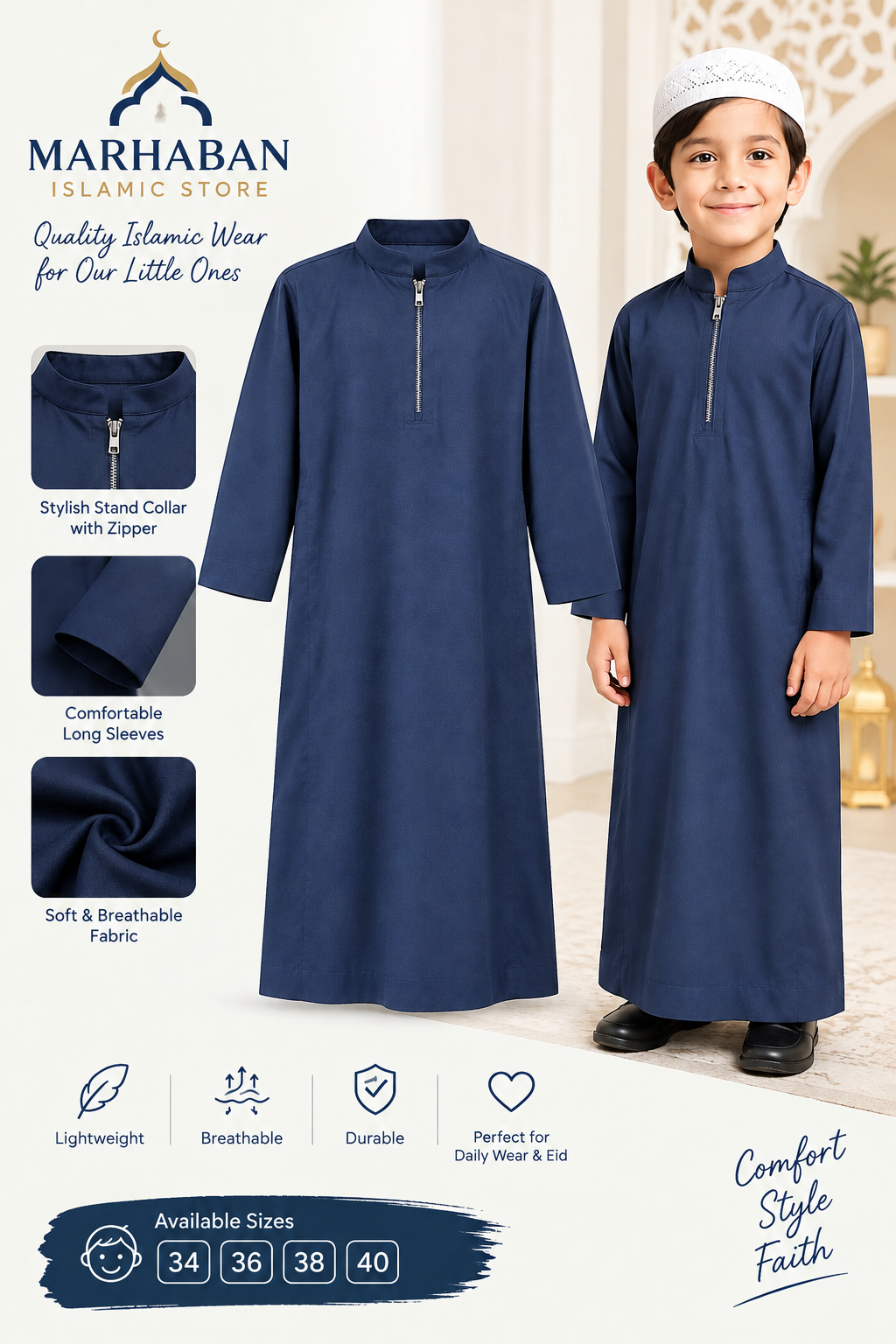 KIDS NAVY BLUE THOBES